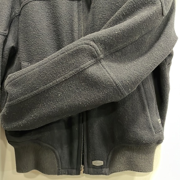 Harley Davidson Women’s Wool Bomber Jacket Black Size Small Full Zip - Picture 6 of 12